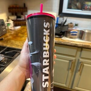 Starbucks Sleek Black and Vibrant Pink Tumbler